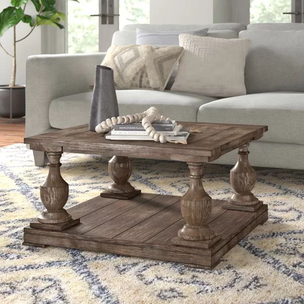 Dustin Floor Shelf Coffee Table with Storage | Wayfair North America