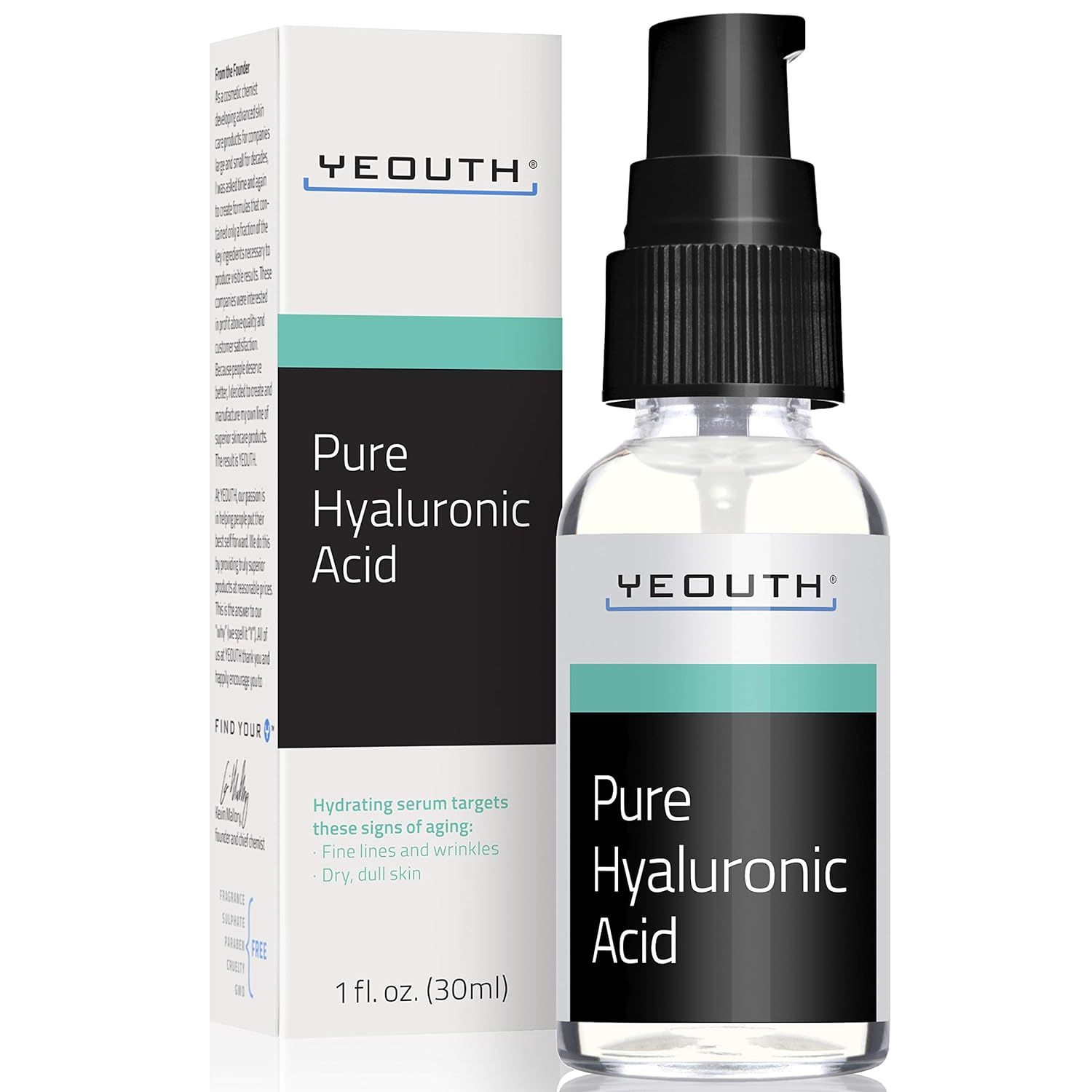 Hyaluronic Acid Serum for Face by YEOUTH - 100% Pure Clinical Strength Anti Aging Formula! Holds ... | Amazon (US)