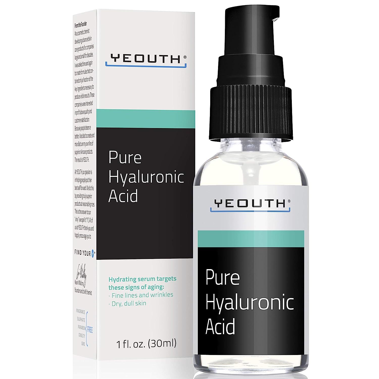 Hyaluronic Acid Serum for Face by YEOUTH - 100% Pure Clinical Strength Anti Aging Formula! Holds ... | Amazon (US)