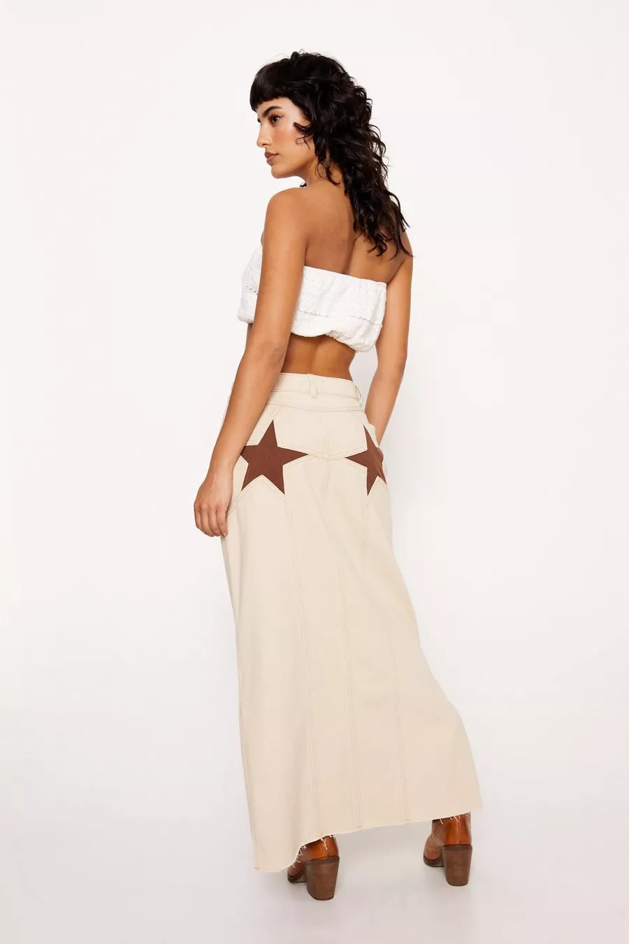 Star Bum Denim Maxi Skirt | Nasty Gal US