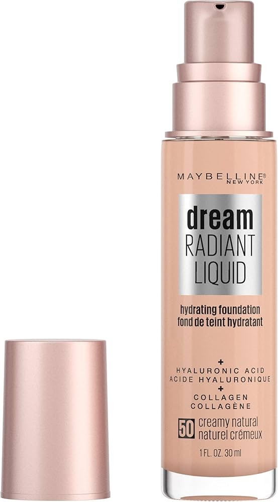 Maybelline Dream Radiant Liquid Medium Coverage Hydrating Makeup, Lightweight Liquid Foundation, ... | Amazon (US)