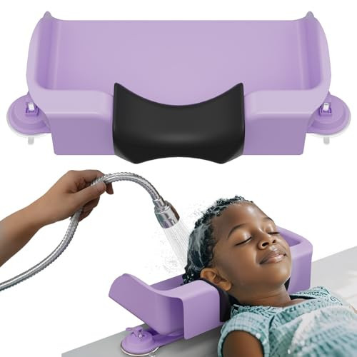 Lifewit Hair Washing Station for Kids, Neck Support Shampoo Bowl for Kitchen Sink or Bathtub at Home, Portable Hair Wash Basin for Toddlers, Children, Teens, Purple, 10 inch/ 26 cm Wide | Amazon (US)