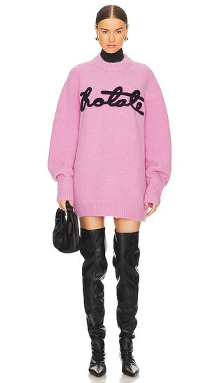 Knit Oversized Logo Jumper in Begonia Pink | Revolve Clothing (Global)