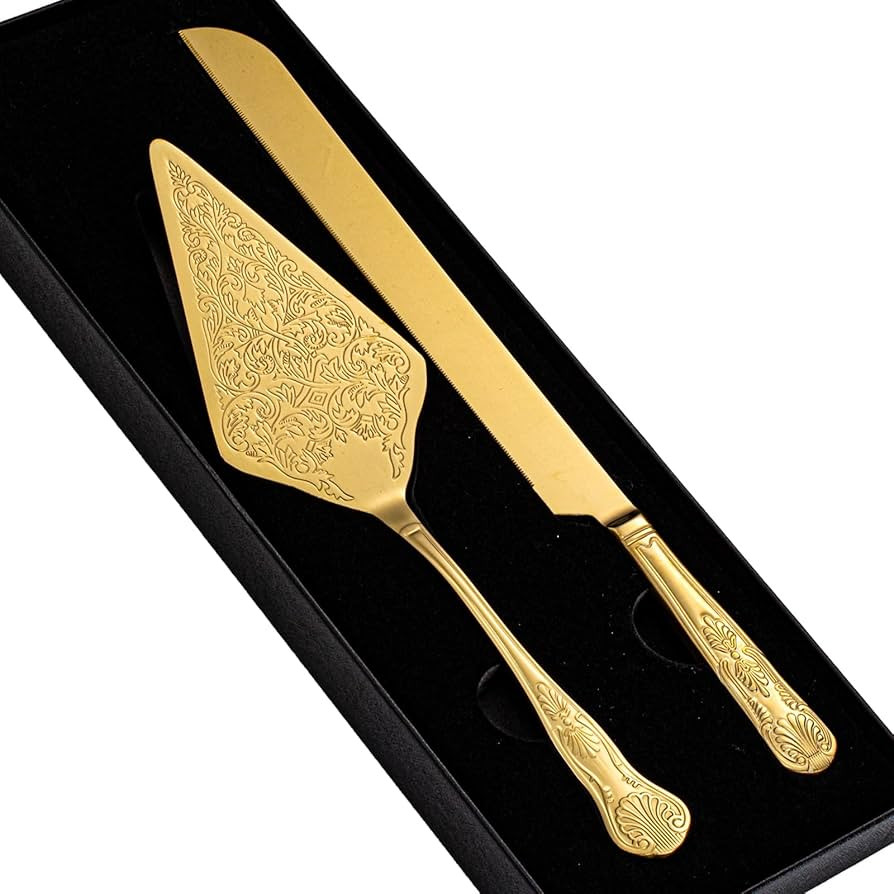 Vintage Wedding Cake Knife and Server Set, Stainless Steel Cake Pie Pastry Cutting Knife & Servin... | Amazon (US)