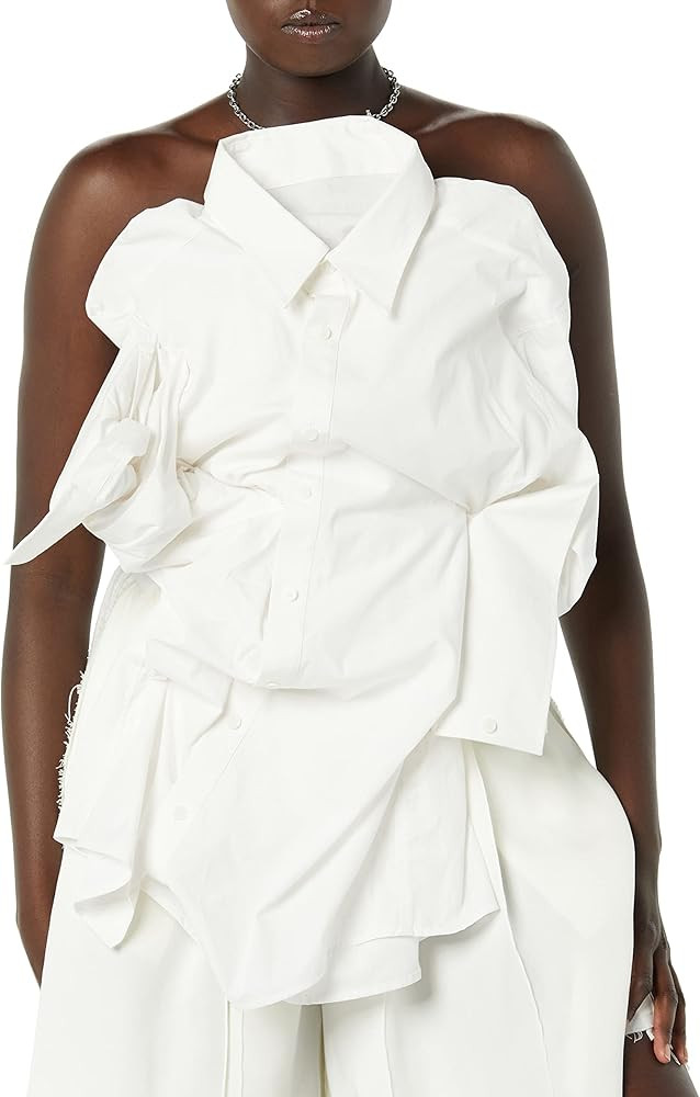 All-Gender Draped Button-Down Shirt | Amazon (US)