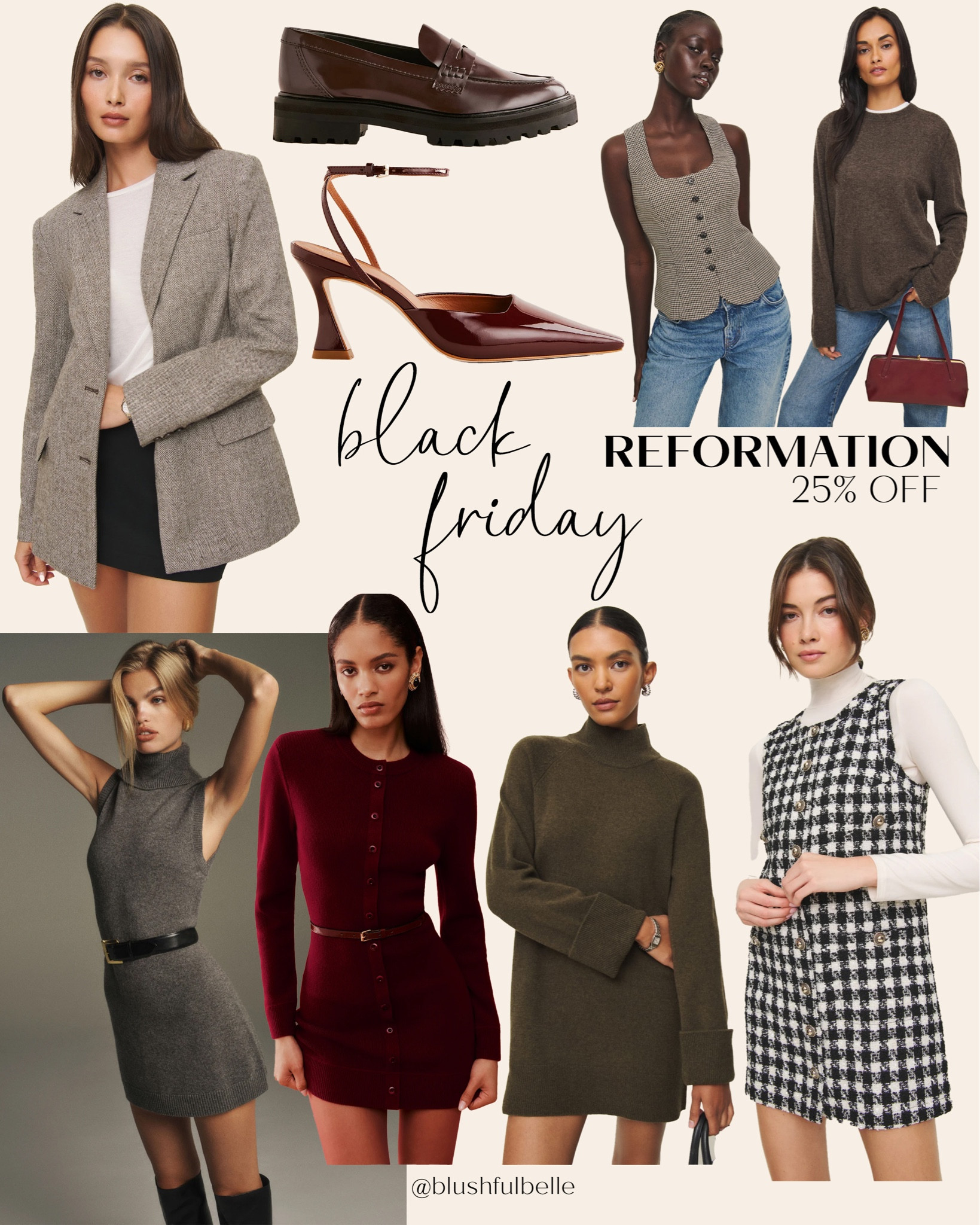 Reformation Black Friday deals!!! 🤍 one of my fave brands is doing 25% off everything which is SO rare! They only do 2 sales a year so now is the time to treat yourself to some fall & winter pieces ❄️ I ordered a few of these pieces & I can’t wait to get them in the mail! 

#LTKSeasonal #LTKHoliday #LTKCyberWeek
