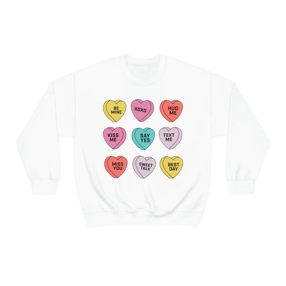 Candy Conversation Hearts Unisex Sweatshirt | Always Stylish Mama