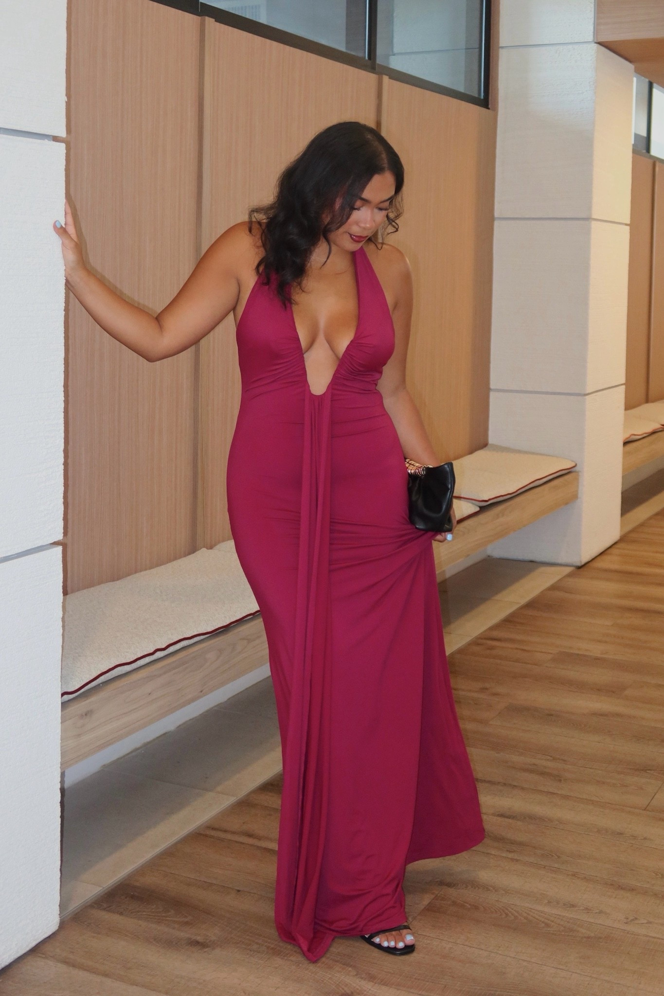 fall wedding guests dresses/ perfect for any formal occasion (very stretchy, I’m wearing a L but could’ve done a M, if you’re in between sizes, size down!!)

#LTKootd