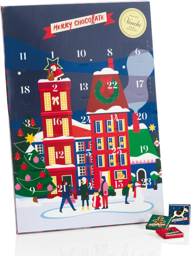 Venchi, Classic Advent Calendar 2025, 24 Assorted Granblend Milk and 75% Extra Dark Chocolates, L... | Amazon (US)