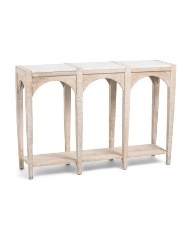 45x12x30 Marble Top Arched Slatted Console Table | Global Home | Marshalls | Marshalls