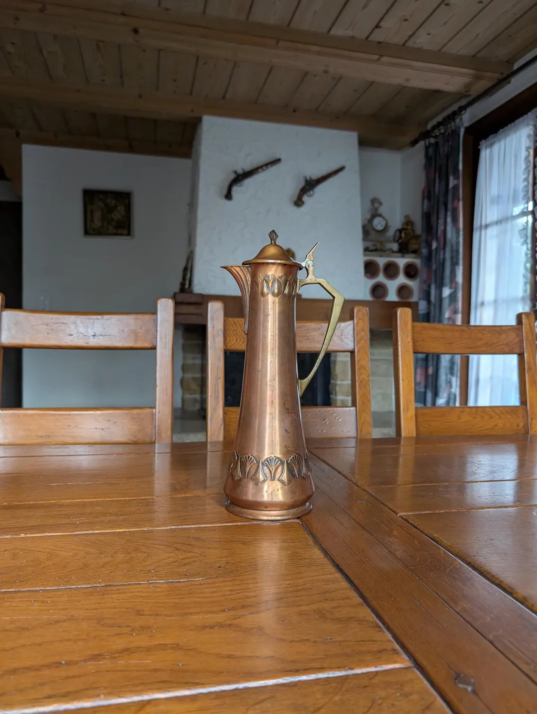 WMF Art Nouveau Lidded Jug: Antique Brass & Copper Wine Server | Etsy (US)