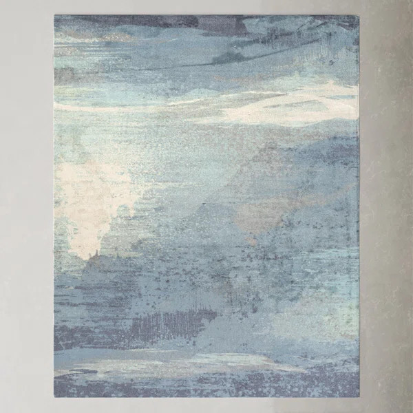 Zeta Abstract Blue/Denim/Gray/Light Beige Area Rug | AllModern