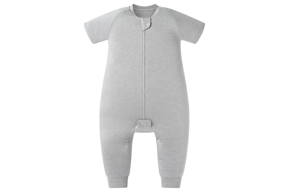 Bamboo Jersey Short Sleeve Footed Sleep Bag 0.5 TOG - Pantone Drizzle | Nest Designs