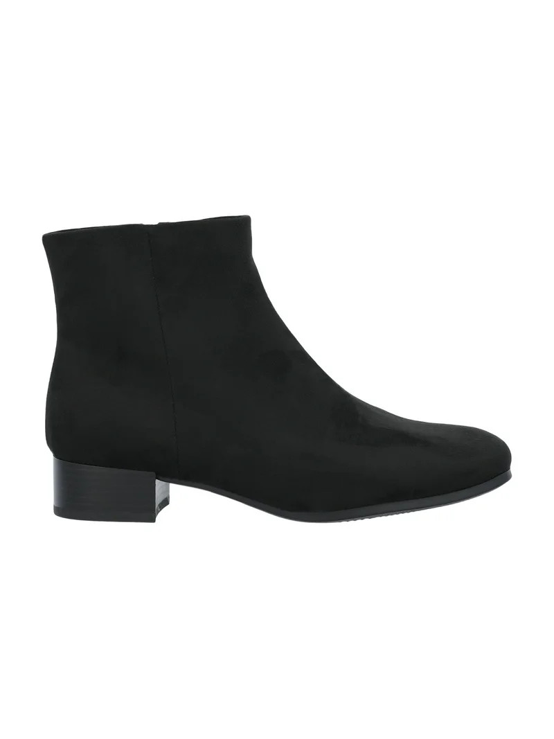 Time and Tru Women's Faux Suede Ankle Boots, Wide Width Available | Walmart (US)
