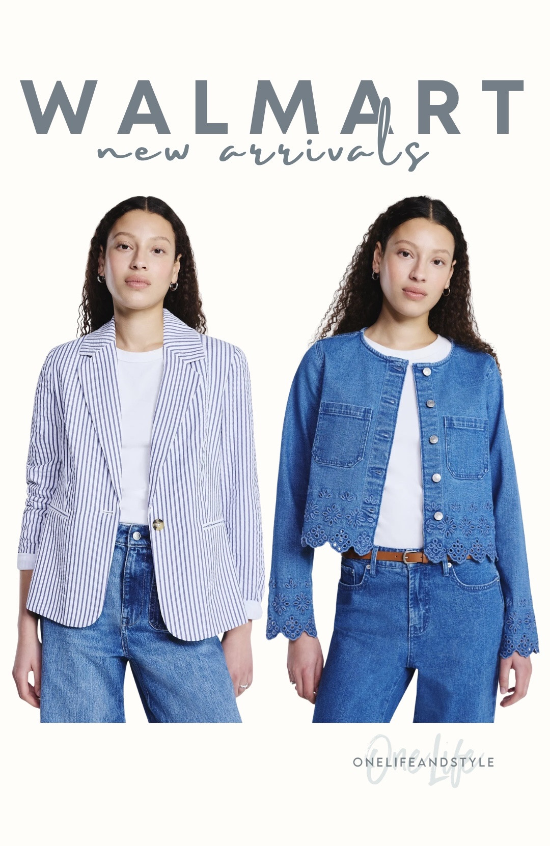 Walmart new arrivals - striped blazer and eyelet denim jacket  

#LTKSeasonal