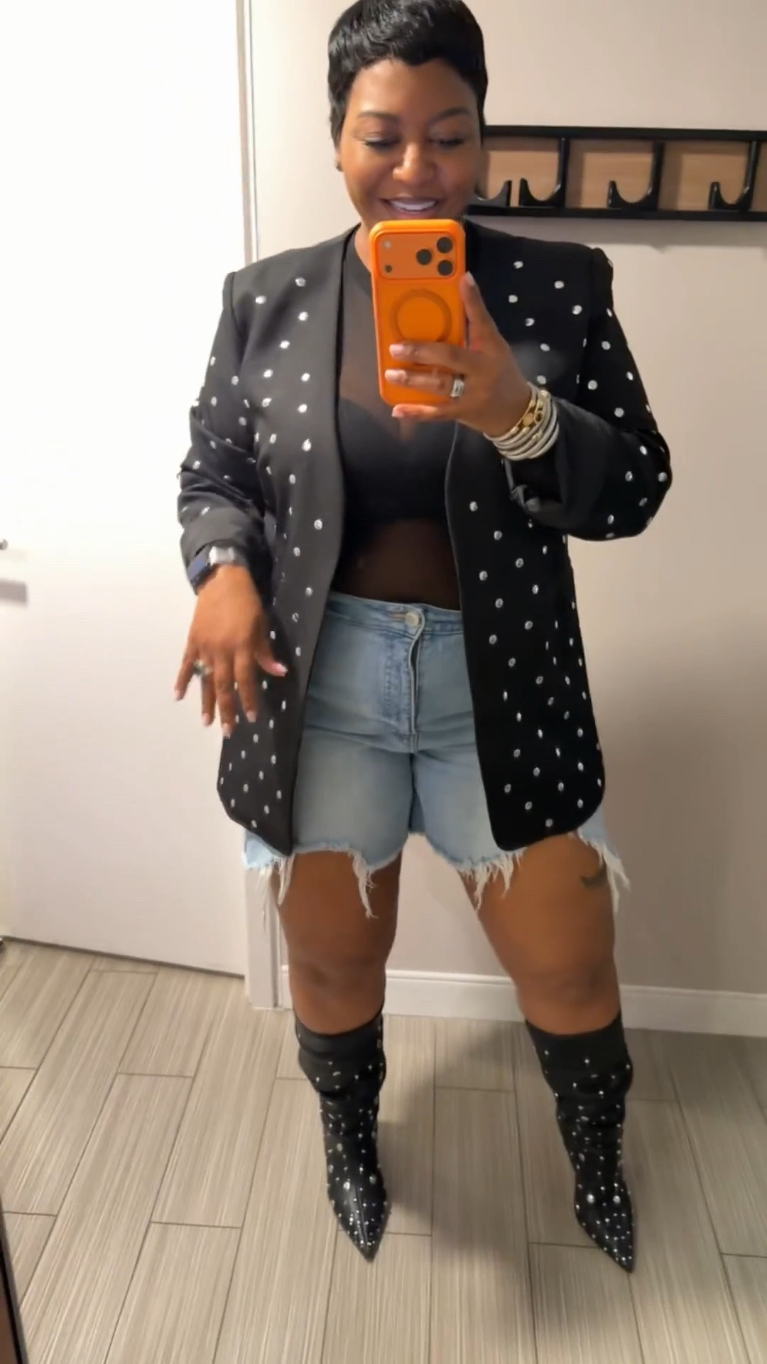Studded!!! ✨✨✨
This look was eye catching! #fashionover40 #studdedblazer #studdedboots 

#LTKOver40 #LTKdayinmylife #LTKMidsize