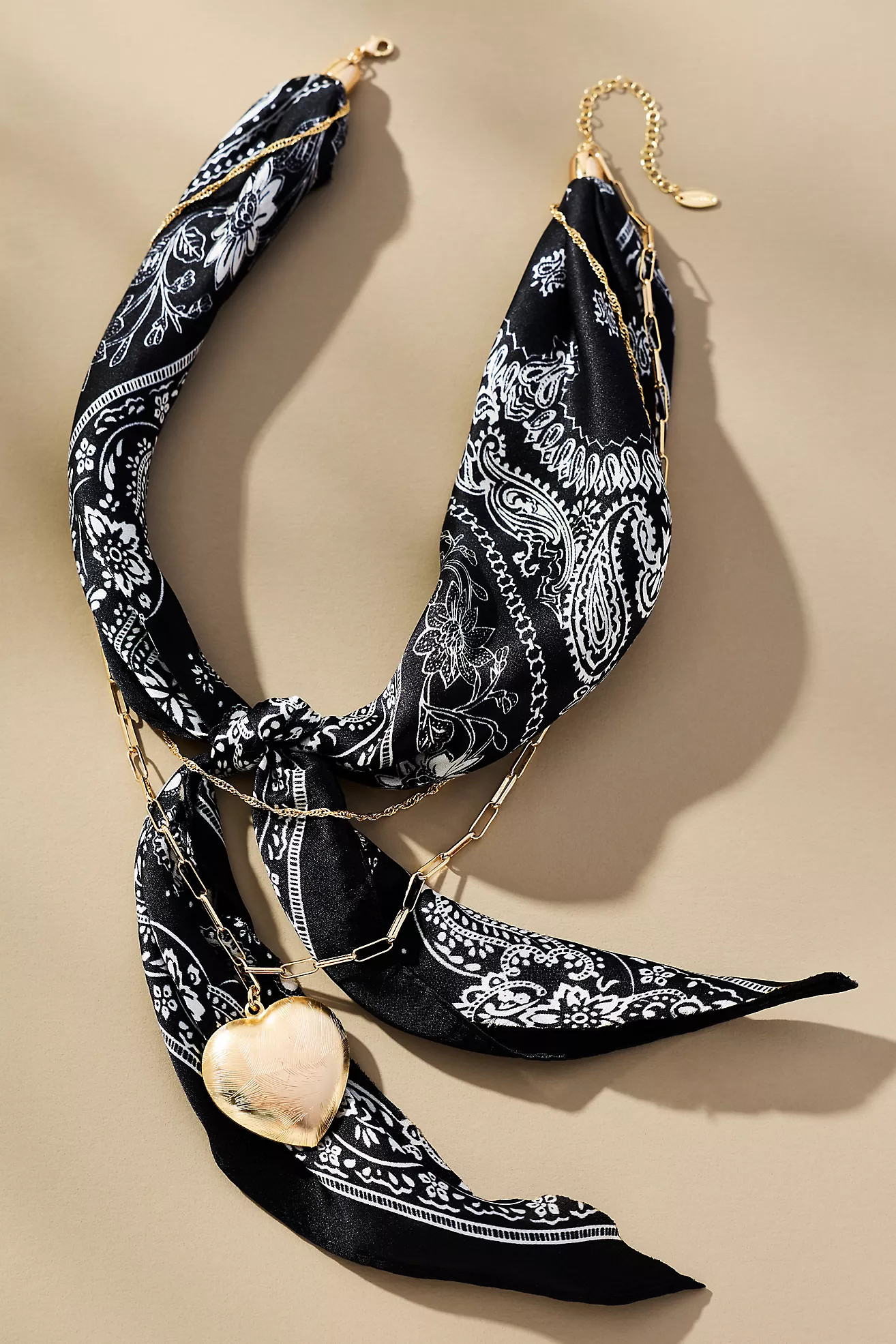Double-Chain Charmed Scarf Necklace | Anthropologie (US)