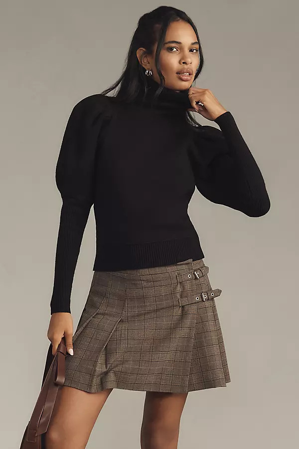 The Aurora Puff-Sleeve Turtleneck Sweater by Maeve | Anthropologie (US)