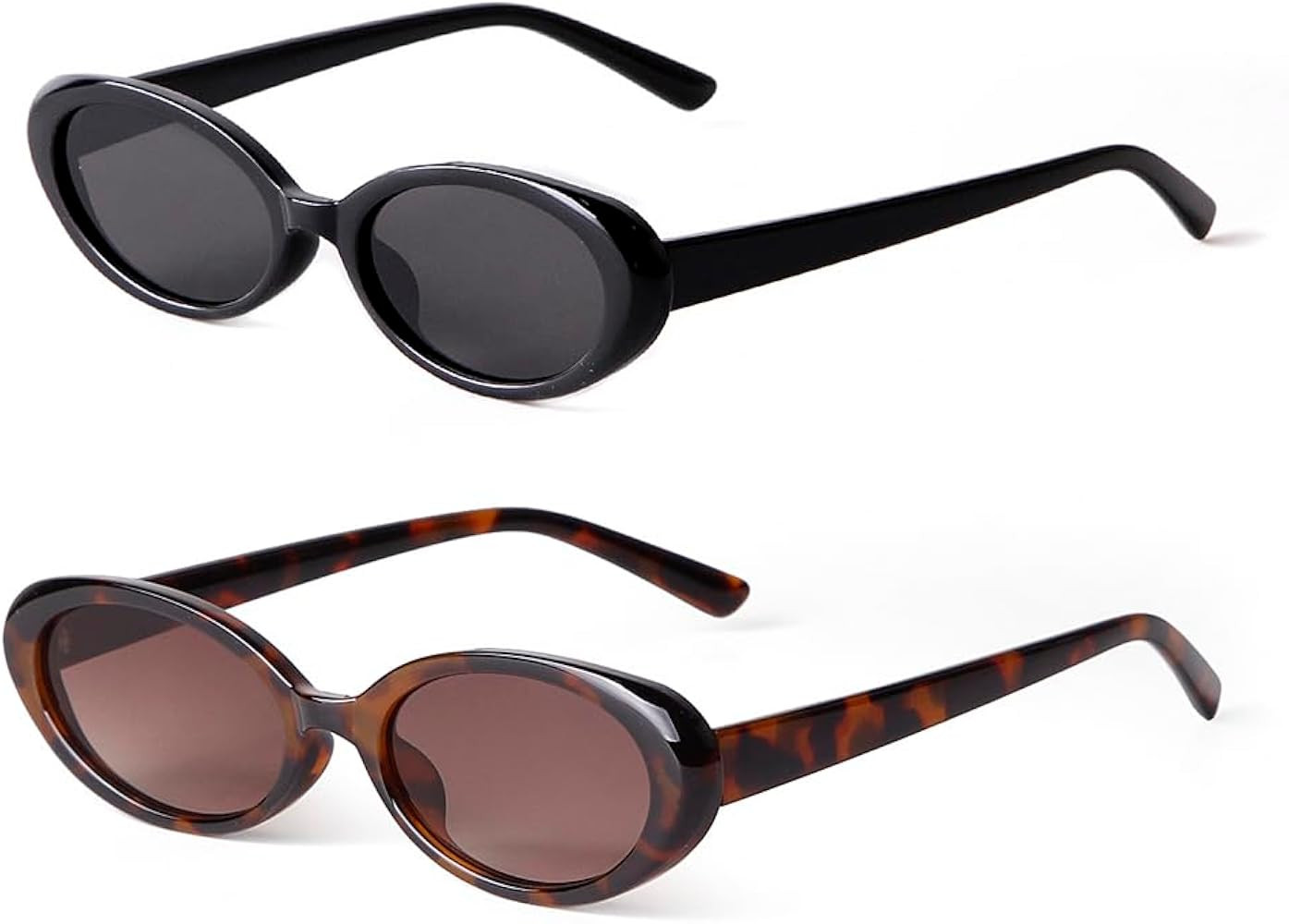Laurinny 90s Sunglasses, Retro Small Oval Sun Glasses for Women Men, Tortoise shell+Black : Amazo... | Amazon (CA)