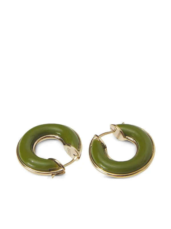 Proenza Schouler Enamel Mini Hoop Earrings  | Green | FARFETCH | Farfetch Global
