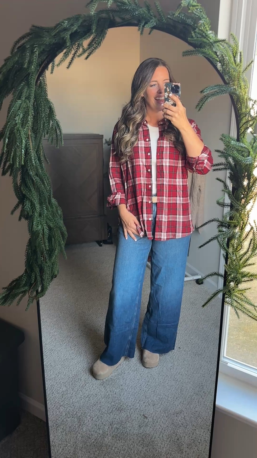 OOTD 🤍  Target Flannel - American Eagle Dreamy Deape Jeans - Walmart Platform Clogs


#LTKHoliday #LTKMidsize #LTKootd