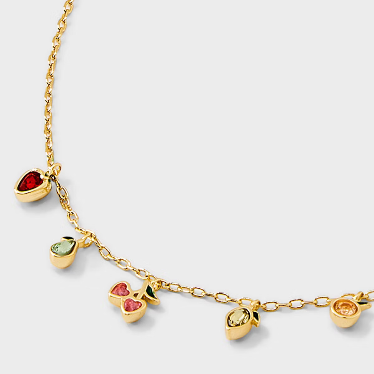 14K Gold Dipped Mini Fruit Icon Charm Pendant Necklace - A New Day™ Gold: Polished Cable Chain,... | Target