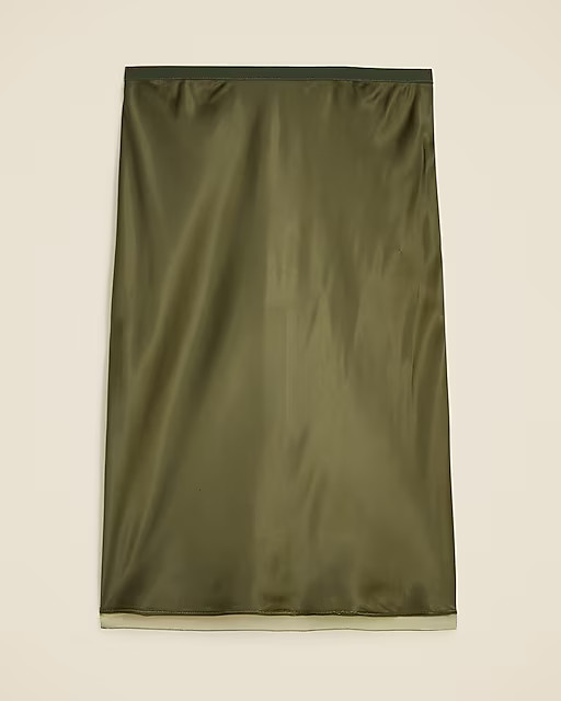 Gwen knee-length slip skirt in viscose charmeuse | J. Crew US