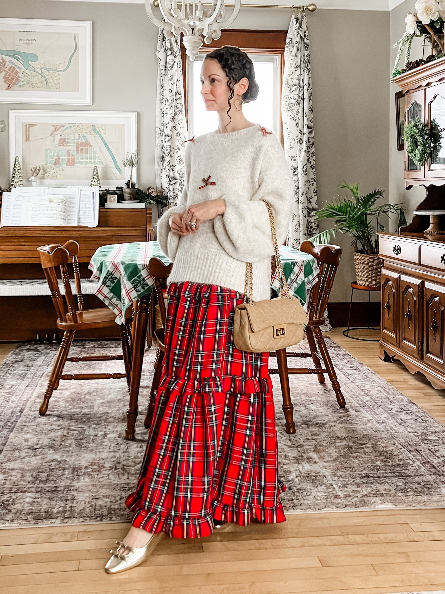 Plaid skirt for Christmas!
Petite outfit. Modest outfit. Christmas outfit. Holiday outfit. 

#LTKOver40 #LTKmomlife #LTKHoliday