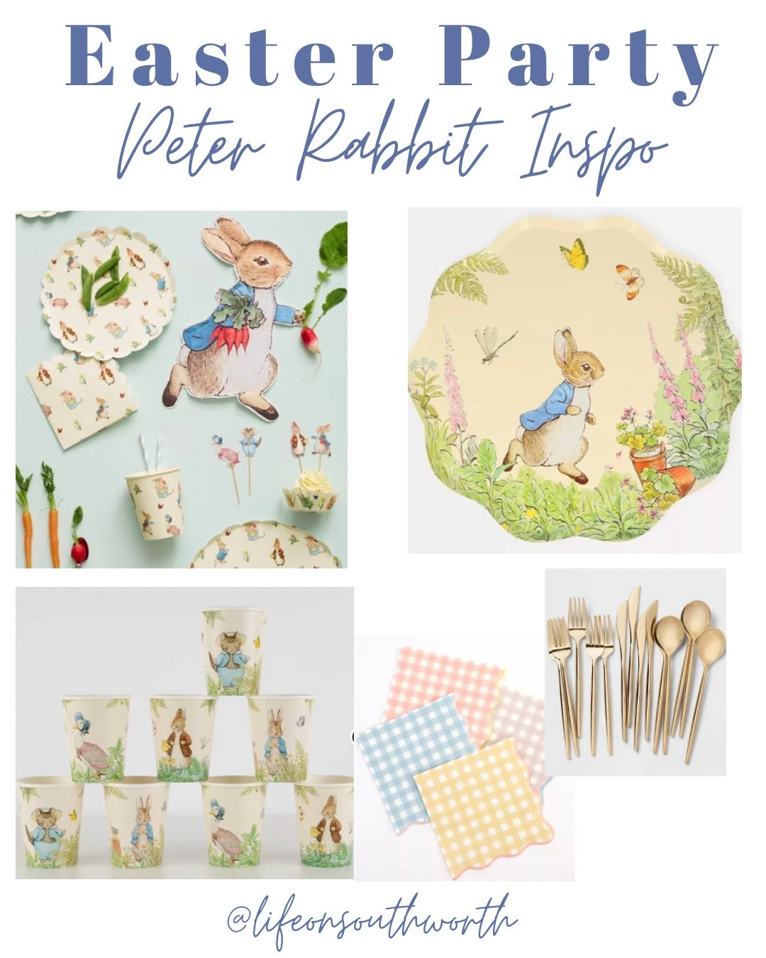 Peter Rabbit is so trendy right now but it’s still classic. This charming party set up is perfect for Easter, spring tea party, baby shower or adorable birthday party. I love to mix my party supplies so adding these gingham napkins & gold utensils make this sweet party classic with a touch of whimsy. 

#LTKFamily #LTKParties #LTKSeasonal