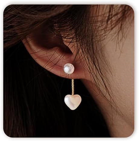 SmileBelle Pearl Earrings For Women, Ear Climbers Earrings For Women Silver Bow Drop Jewelry, Fre... | Amazon (US)