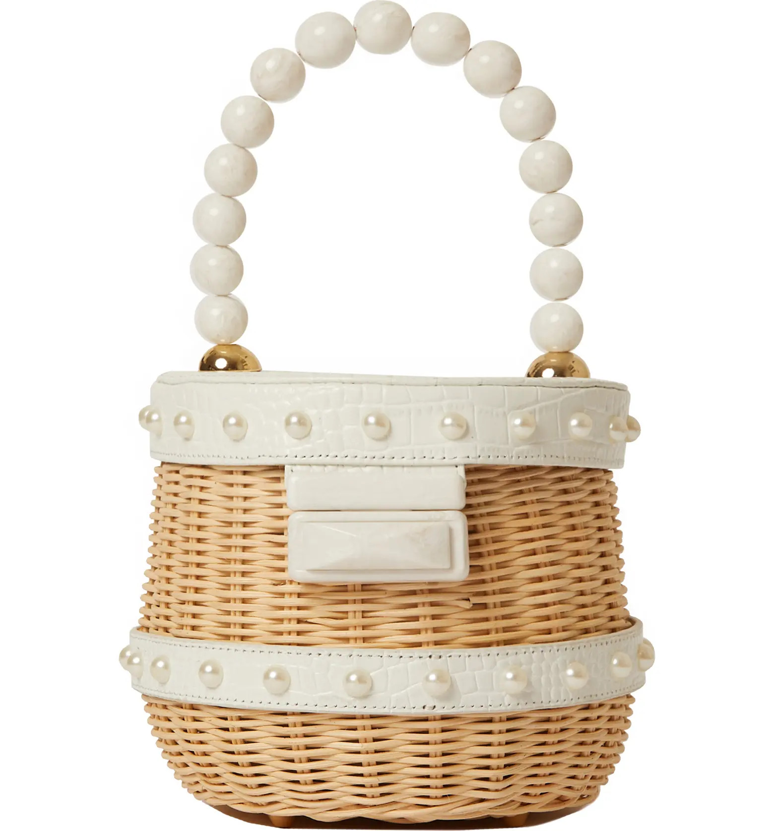 Mason Straw & Leather Bucket Bag | Nordstrom