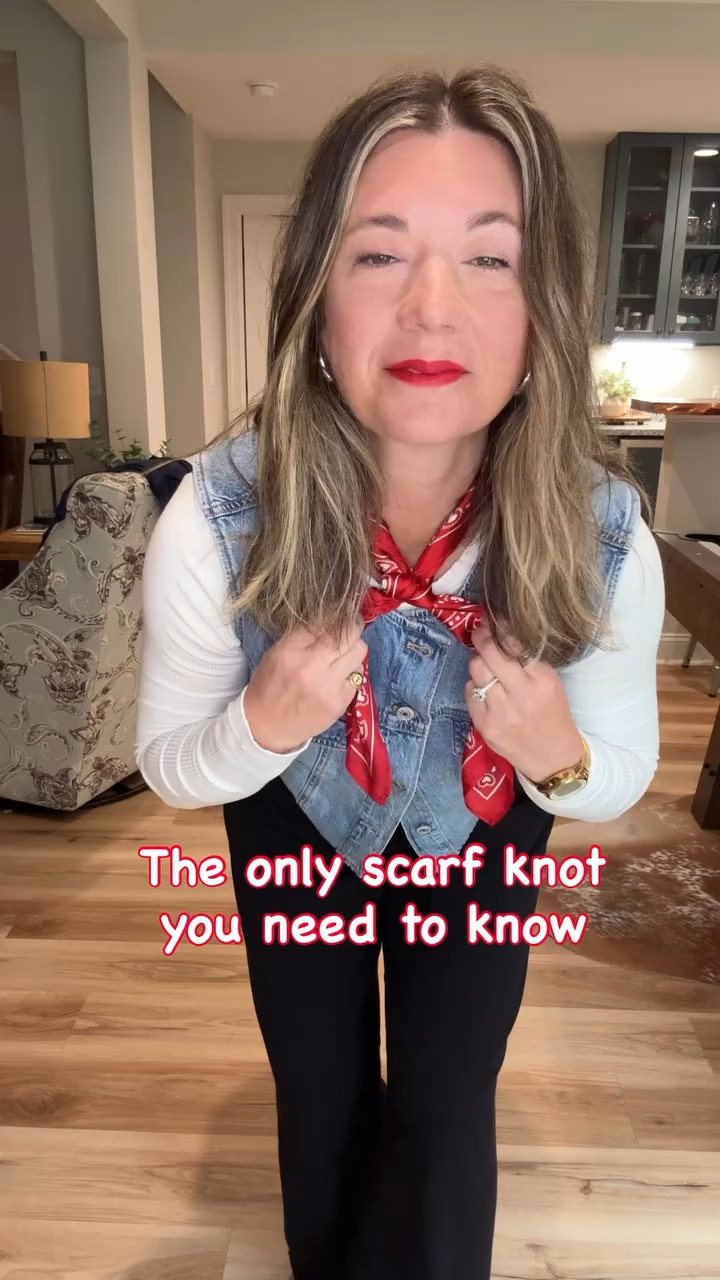 Your Monday outfit just got an upgrade. 🧣

This is my go-to knot right now. It’s a twist on the classic single knot and it instantly takes any work outfit from basic to intentional. Try it tomorrow and see how many compliments you get. 😄

Simple. Polished. Repeatable. Exactly how I like my Monday morning. 

scarf styling, work outfit ideas, accessory styling, style over 40, professional women style

#adjustwithstyle #over40style #scarfstyling #mondayoutfit #workwear