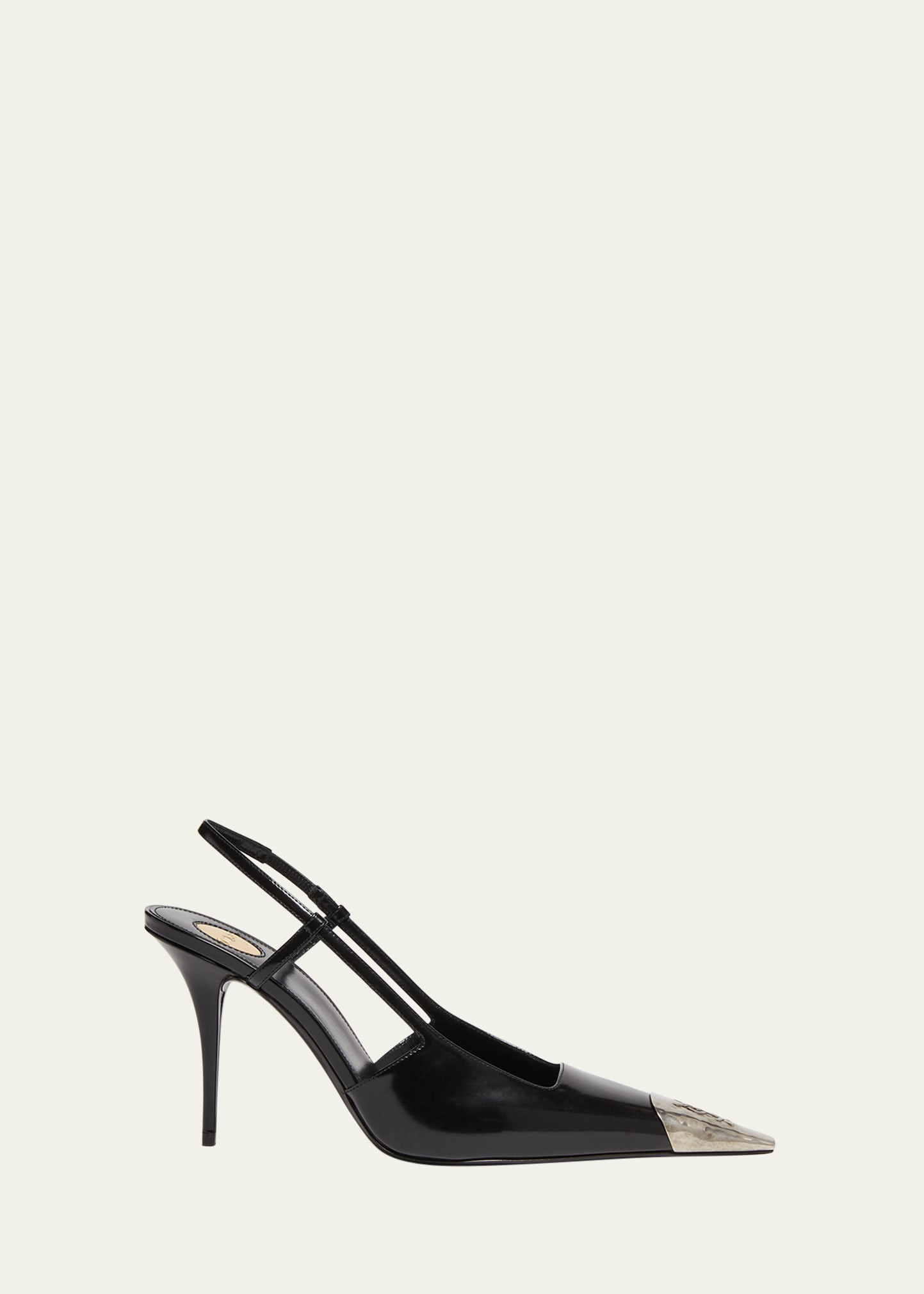 Saint Laurent 90mm Jeanne Leather Slingback Pumps | Bergdorf Goodman