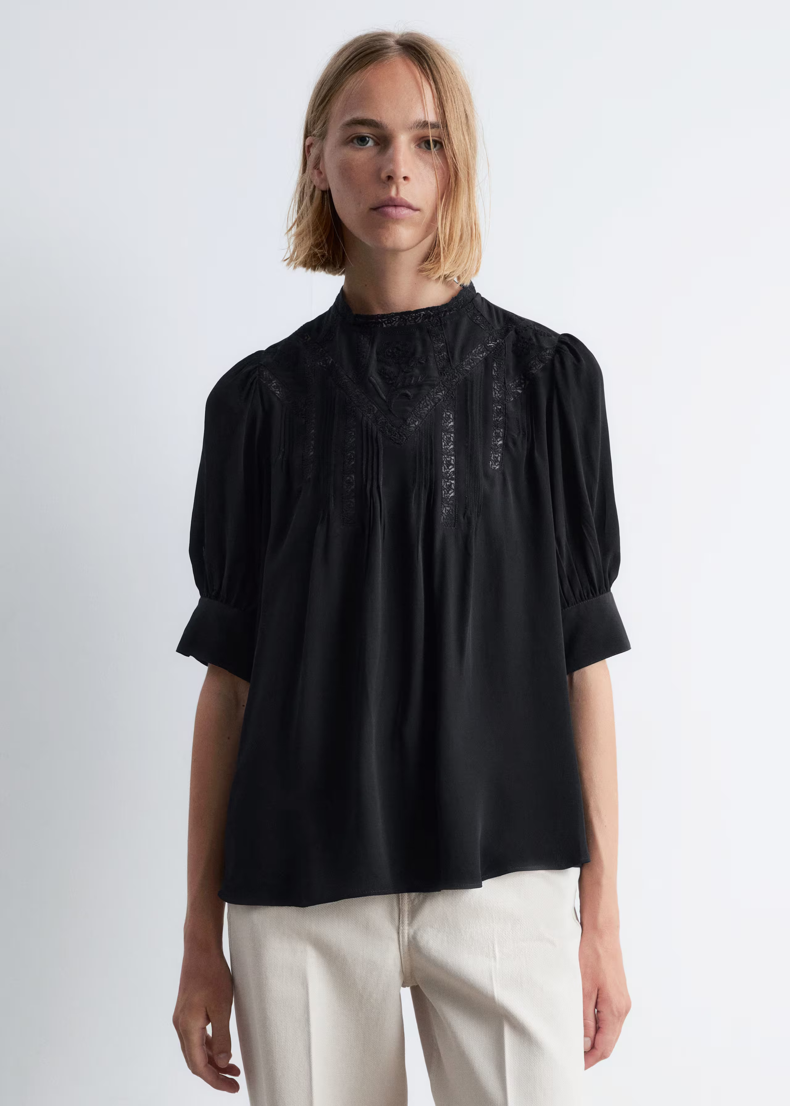 Embroidered Lace Blouse - Black - Blouses - & Other Stories BE | & Other Stories EU