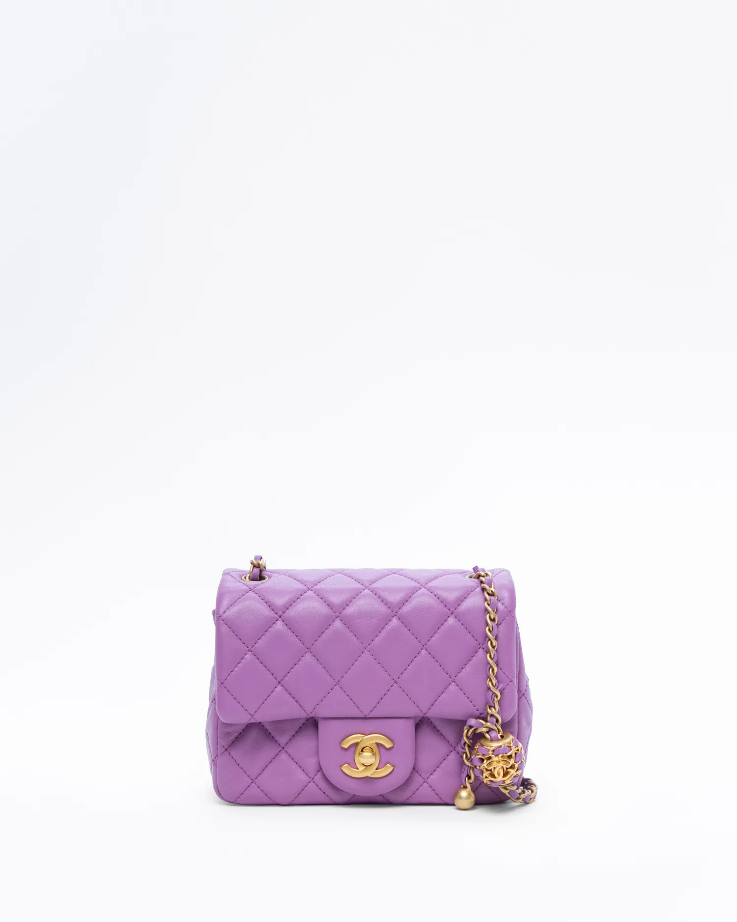 Lambskin Pearl Crush Mini Flap Bag | Vivrelle