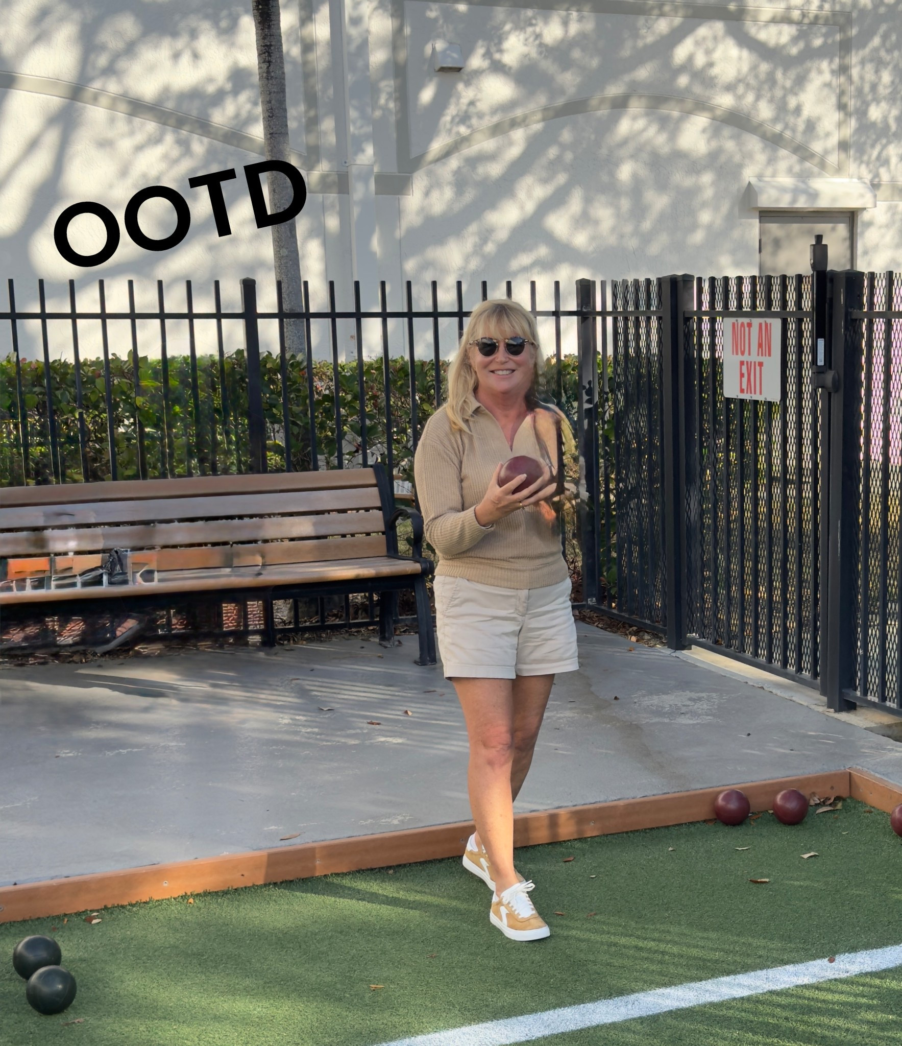During the winter in Florida, we play in a couples bocce league, every other Monday.  On cool afternoons, shorts and a sweater are my go to’s. I love these Sketches Sneakers! 

#LTKOver40 #LTKActive #LTKootd