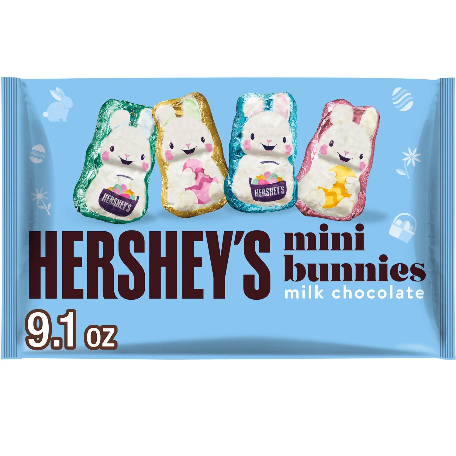Hershey`s Milk Chocolate Mini Bunnies, Easter Candy Bag, 9.1 oz | Walmart (US)