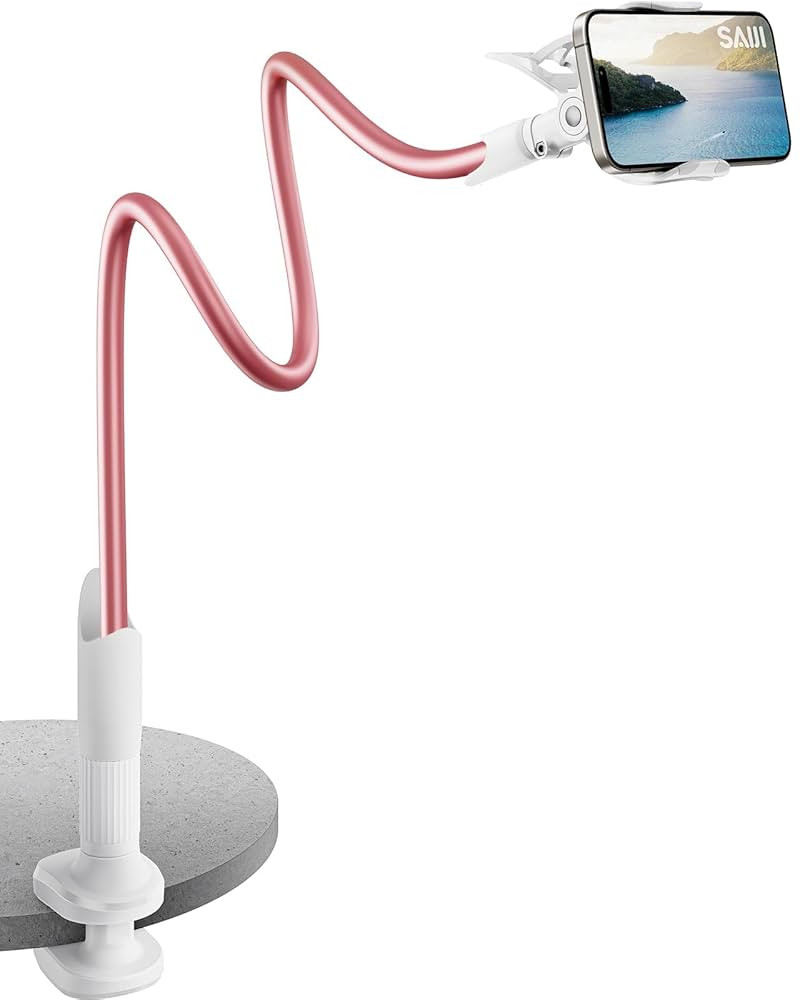 SAIJI Gooseneck Phone Stand for Bed, Lazy Bracket Cell Phone Holder Long Arm Clip Clamp Mount for... | Amazon (US)