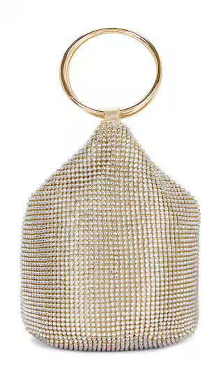Ellie Crystal Mesh Handle Bag in Champagne | Revolve Clothing (Global)