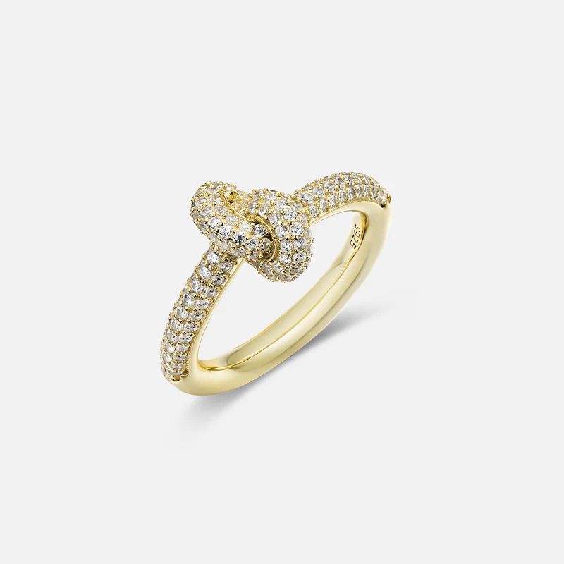 Knotted Moissanite Pavé Gold Vermeil Ring | Victoria Emerson