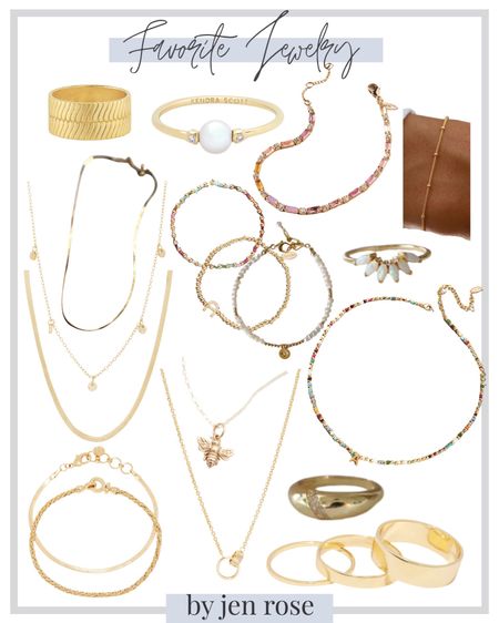 favorite jewelry / gift guide for her / holiday season / holder jewelry / gold necklaces / gold chokers / gold rings / stackable rings / gold bracelets / stackable bracelets

#LTKstyletip #LTKHoliday #LTKSeasonal