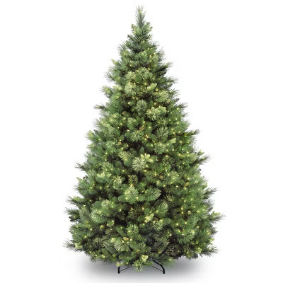 National Tree Company 9 ft Pre-Lit Carolina Pine Full Artificial Christmas Tree, 900 Clear Lights, 2,347 Tips, Includes Stand, Green | Target
