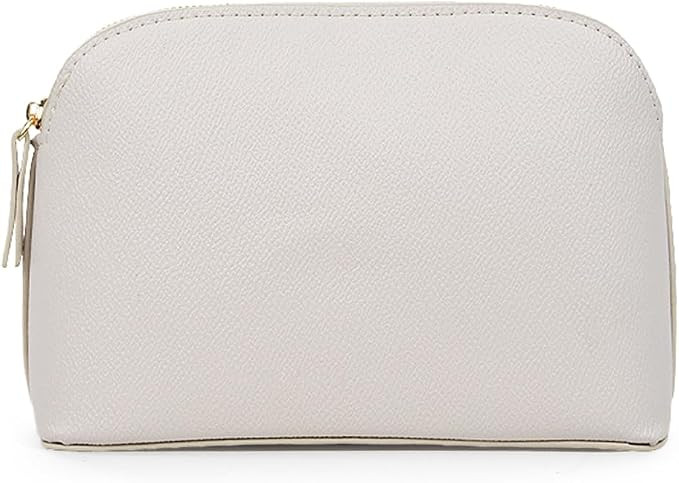 Portable Makeup Bag for Women, Small Pu Leather Cosmetic Bag Travel Pouch with Zipper Cosmetic Ba... | Amazon (US)