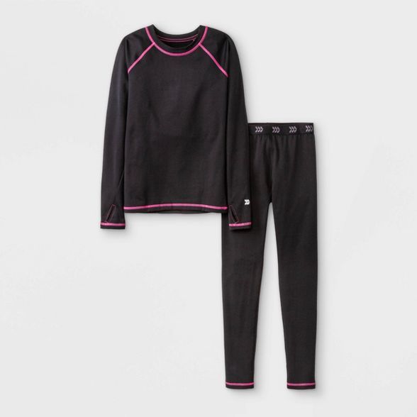 Girls' 2pk Thermal Set Underwear - All in Motion™ Black | Target