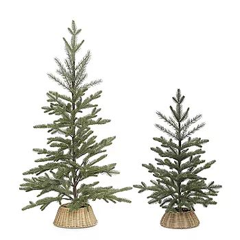 North Pole Trading Co. Willow Basket Base Christmas Tabletop Tree Collection | JCPenney
