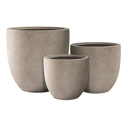 Kante 15.3"+11.6"+8.2" Dia Round Concrete Planter,Large Planter Pots Containers with Drainage Hol... | Amazon (US)