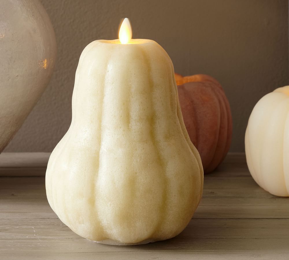 Premium Flickering Flameless Wax Pumpkin Candle | Pottery Barn (US)