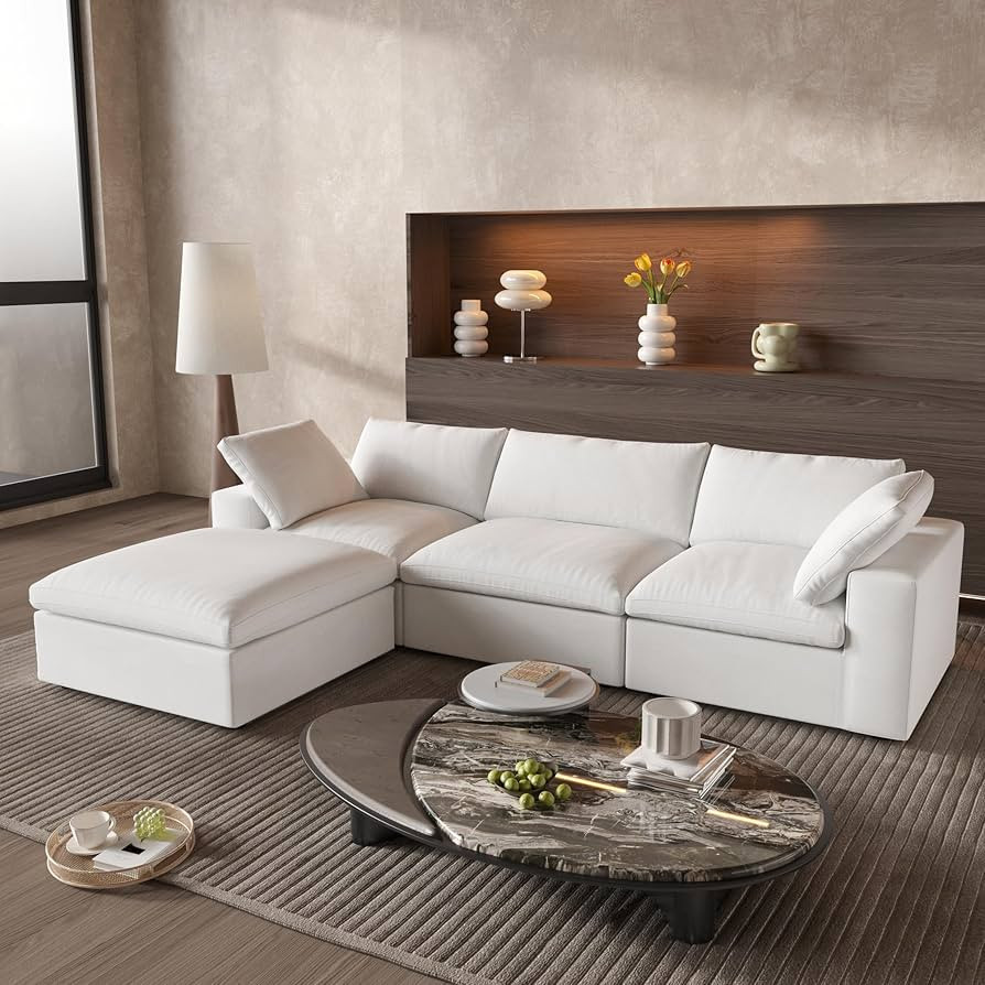 Cloud Couch Modular Sectional Sofa with Storage Ottoman,L Shaped Couch for Living Room,120.45inch... | Amazon (US)