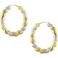 2"" Round Twist Hoop Earrings Bonded 1/10Th 10K Yellow Gold | Etsy (US)