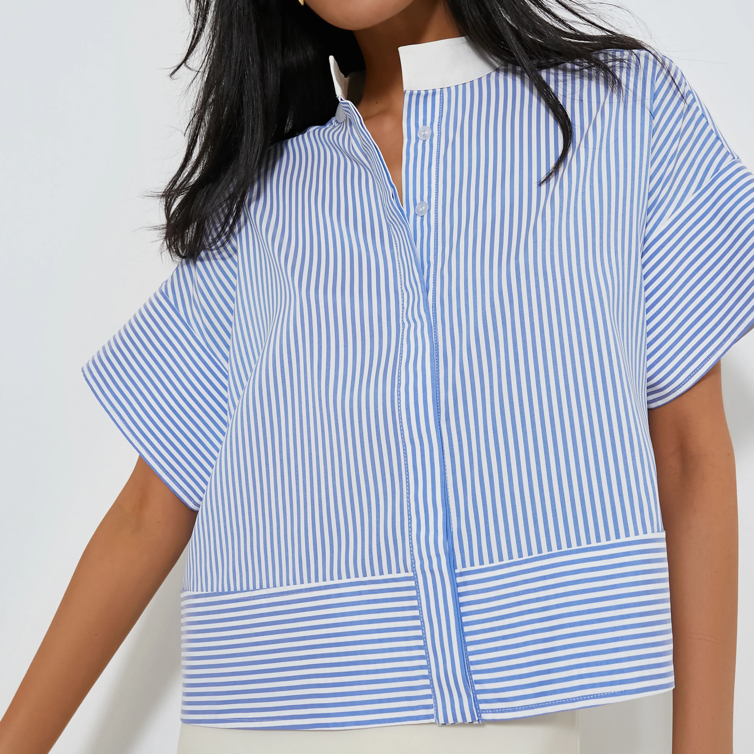 Black Trapunto Stitch Sofia Shirt | Tuckernuck (US)